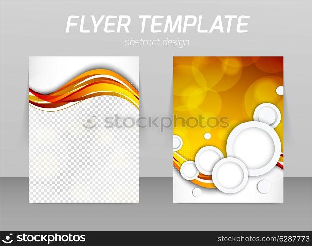 Abstract flyer template design with white circles
