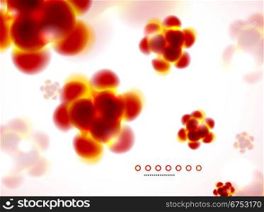 Abstract flying molecule vector background