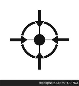 Abstract focus isolated vector icon. Target with arrow icon.