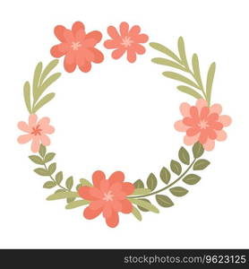 Abstract foliage wreath. Vector illustration.