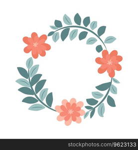 Abstract foliage wreath. Vector illustration.