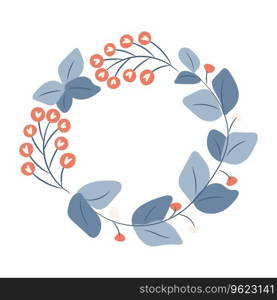 Abstract foliage wreath. Vector illustration.