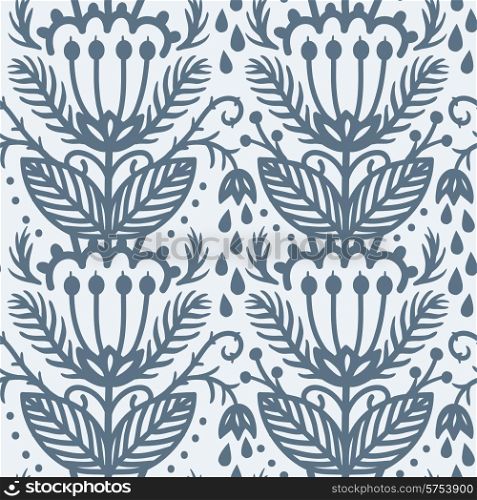abstract folk floral seamless pattern. Vector format