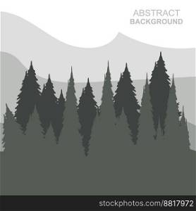 Abstract Forest Mountains Vector Illustration Background Design