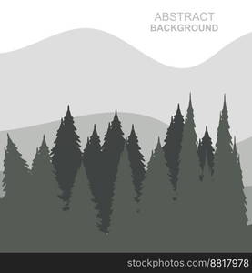 Abstract Forest Mountains Vector Illustration Background Design