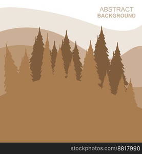 Abstract Forest Mountains Vector Illustration Background Design