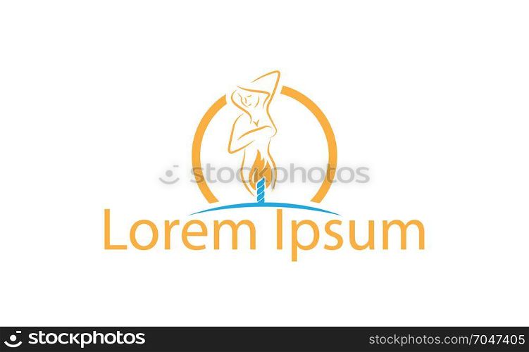 Abstract form of woman representing for cosmetics industry