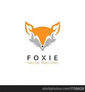 Abstract Fox Head Logo Design with Simple Minimalist Concept Illustration. Graphic Design Element.