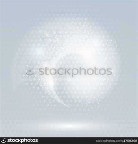 Abstract fractal blue background with light swirl. Vector illustration.