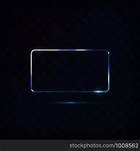 Abstract frame neon light chess gradient background. Abstract frame neon light background
