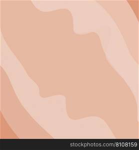 Abstract frame of wavy lines in trendy soft coffee hues with copyspace. Vector Background texture. Template for lettering or inscription. Good for poster, banner, brochure or price tag, cards or web