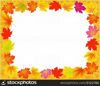 Abstract frame with autumn maple leaves.