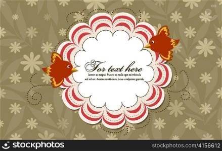 abstract frame with birds vector illustration
