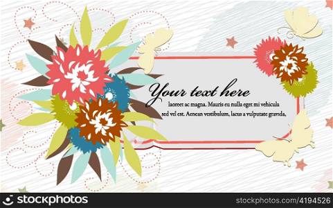 abstract frame with butterflies vector illustration