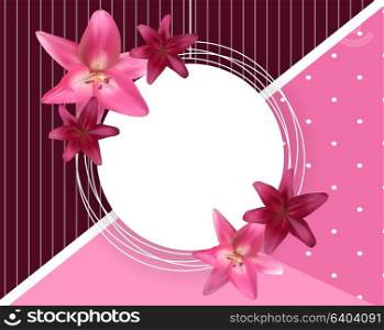 Abstract Frame with Lily Flower. Natural Background. Vector Illustration EPS10. Abstract Frame with Lily Flower. Natural Background. Vector Illustration