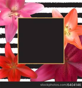 Abstract Frame with Lily Flower. Natural Background. Vector Illustration EPS10. Abstract Frame with Lily Flower. Natural Background. Vector Illustration
