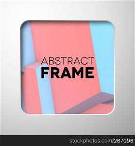 Abstract frame with overlapping cubes on the background