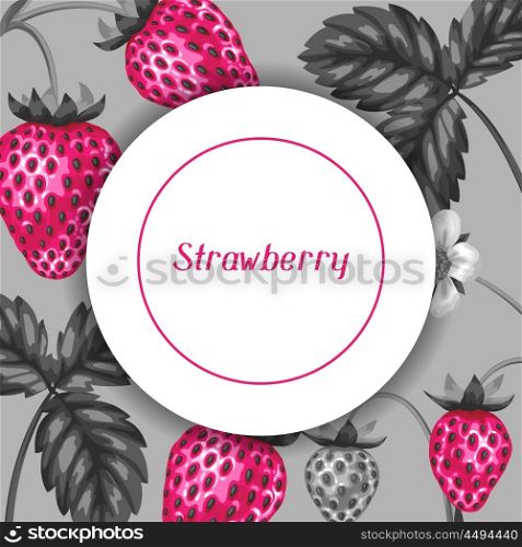 Abstract frame with strawberries in a pop art style. Abstract frame with strawberries in a pop art style.