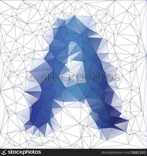 Abstract Frozen letter A low poly design gradient EPS10 vector illustration.