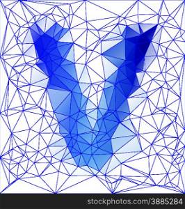 Abstract Frozen letter V low poly design gradient EPS10 vector illustration.&#xA;