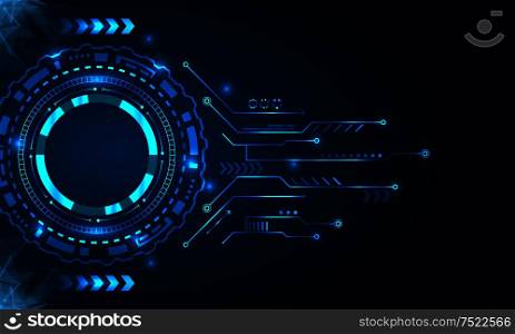 Abstract Futuristic Board with HUD, Technology Background - Illustration Vector. Abstract Futuristic Board with HUD, Technology Background