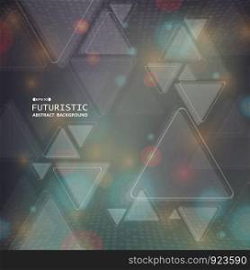 Abstract futuristic colorful geometric triangle pattern digital background, vector eps10