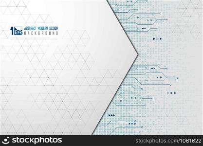 Abstract futuristic design of blue tech system background. Decorate for poster, ad, artwork, paper cut. illustration vector eps10