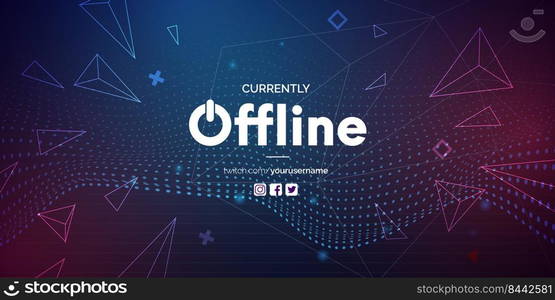 Abstract Futuristic Gaming Background for Currently Offline Twitch stream