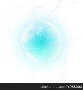 Abstract futuristic network shapes. High tech background, connecting lines and dots, polygonal linear texture. World globe on white. Global network connections, geometric design, dig data concept.. Abstract futuristic network shapes. High tech background with connecting lines and dots, polygonal linear texture. World globe on white. Global network connections, geometric design, dig data technology digital concept.