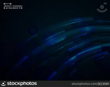 Abstract futuristic stripe line pattern of gradient blue digital, vector eps10