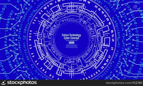 Abstract Futuristic Technological Background Vector. Security Print. Blue Electronic Network. Digital System Design. Abstract Futuristic Technological Background Vector. Security Print. Blue Electronic Network. Digital Design