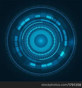 Abstract Futuristic Technology Background. HUD circle element. Hi-tech communication concept. Vector illustration
