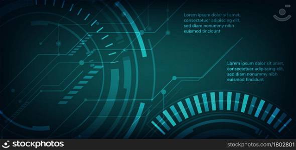 Abstract Futuristic Technology Background. HUD circle element. Hi-tech communication concept. Vector illustration