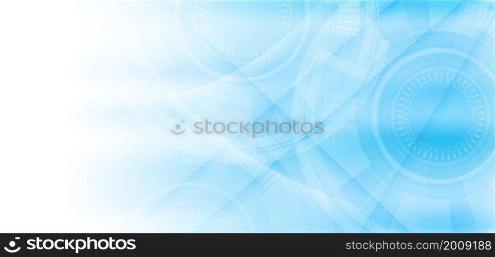 Abstract futuristic technology blue and white background. Vector illustration