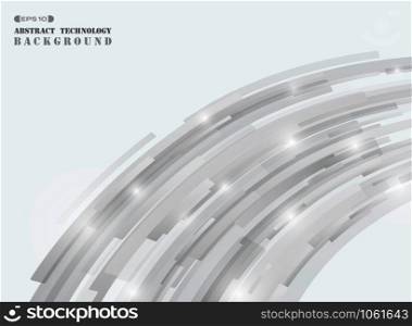 Abstract futuristic technology gray strip line pattern cover background, vector eps10