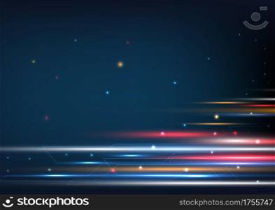 Abstract futuristic technology hi speed line movement design background with copy space for text. Vector illustration