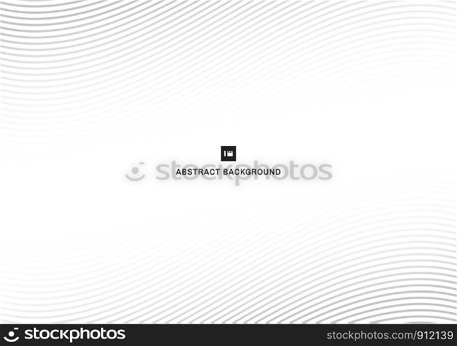 Abstract futuristic template gray waves lines curve pattern on white background. Vector illustration