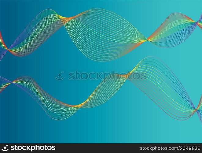 Abstract galaxy colorful lines on blue background. Vector illustration