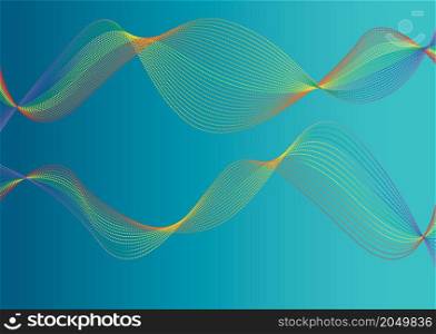 Abstract galaxy colorful lines on blue background. Vector illustration