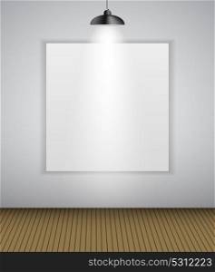 Abstract Gallery Background with Lighting Lamp and Frame. Empty Space for Your Text or Object. EPS10. Abstract Gallery Background with Lighting Lamp and Frame. Empty Space for Your Text or Object.