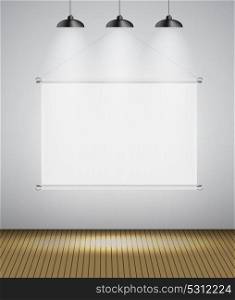 Abstract Gallery Background with Lighting Lamp and Frame. Empty Space for Your Text or Object. EPS10. Abstract Gallery Background with Lighting Lamp and Frame. Empty Space for Your Text or Object.