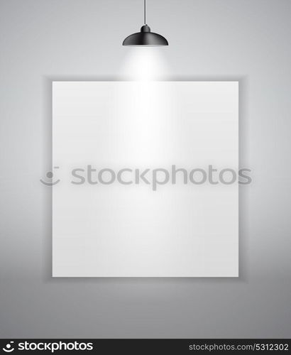 Abstract Gallery Background with Lighting Lamp and Frame. Empty Space for Your Text or Object. EPS10. Abstract Gallery Background with Lighting Lamp and Frame. Empty