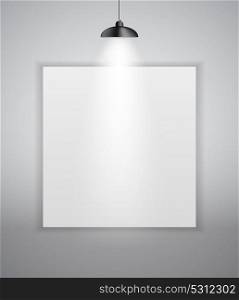 Abstract Gallery Background with Lighting Lamp and Frame. Empty Space for Your Text or Object. EPS10. Abstract Gallery Background with Lighting Lamp and Frame. Empty