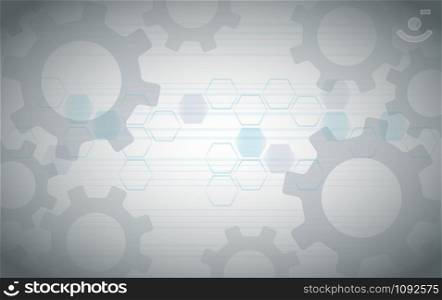 Abstract Gears and Hexagon background