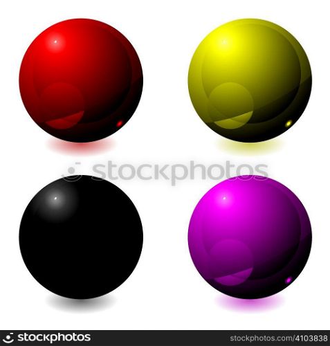 Abstract gel filled buttons in different colors ideal for web