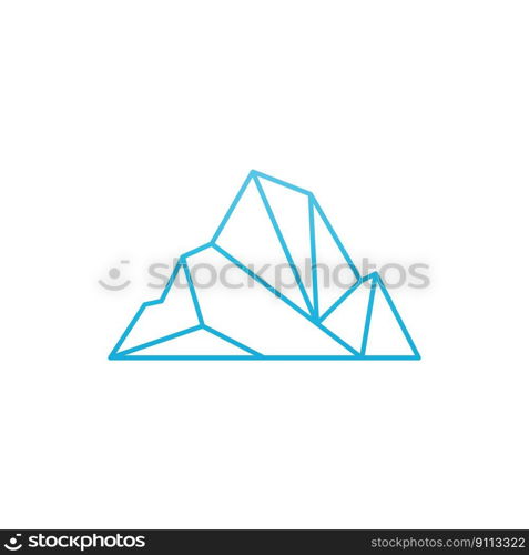 Abstract geometric arctic iceberg logo minimalistic vector illustration.