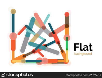 Abstract geometric background. Abstract geometric background. Colorful line composition on white. Flat design