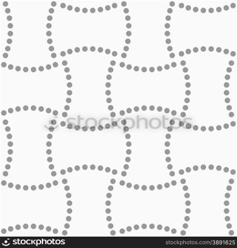 Abstract geometric background. Gray seamless pattern. Monochrome texture.Dotted rectangles.
