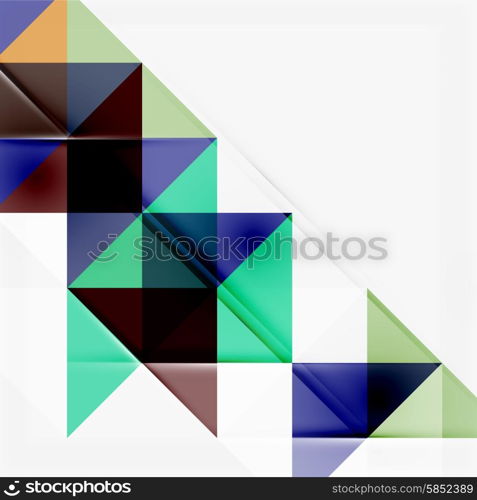 Abstract geometric background. Modern overlapping triangles. Unusual color shapes for your message. Business or tech presentation, app cover template