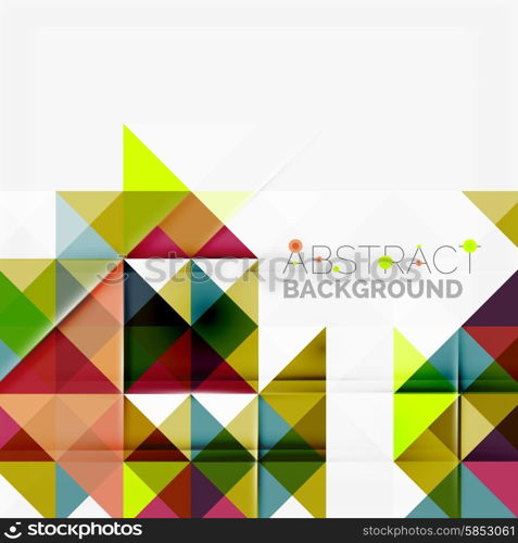 Abstract geometric background. Modern overlapping triangles. Unusual color shapes for your message. Business or tech presentation, app cover template